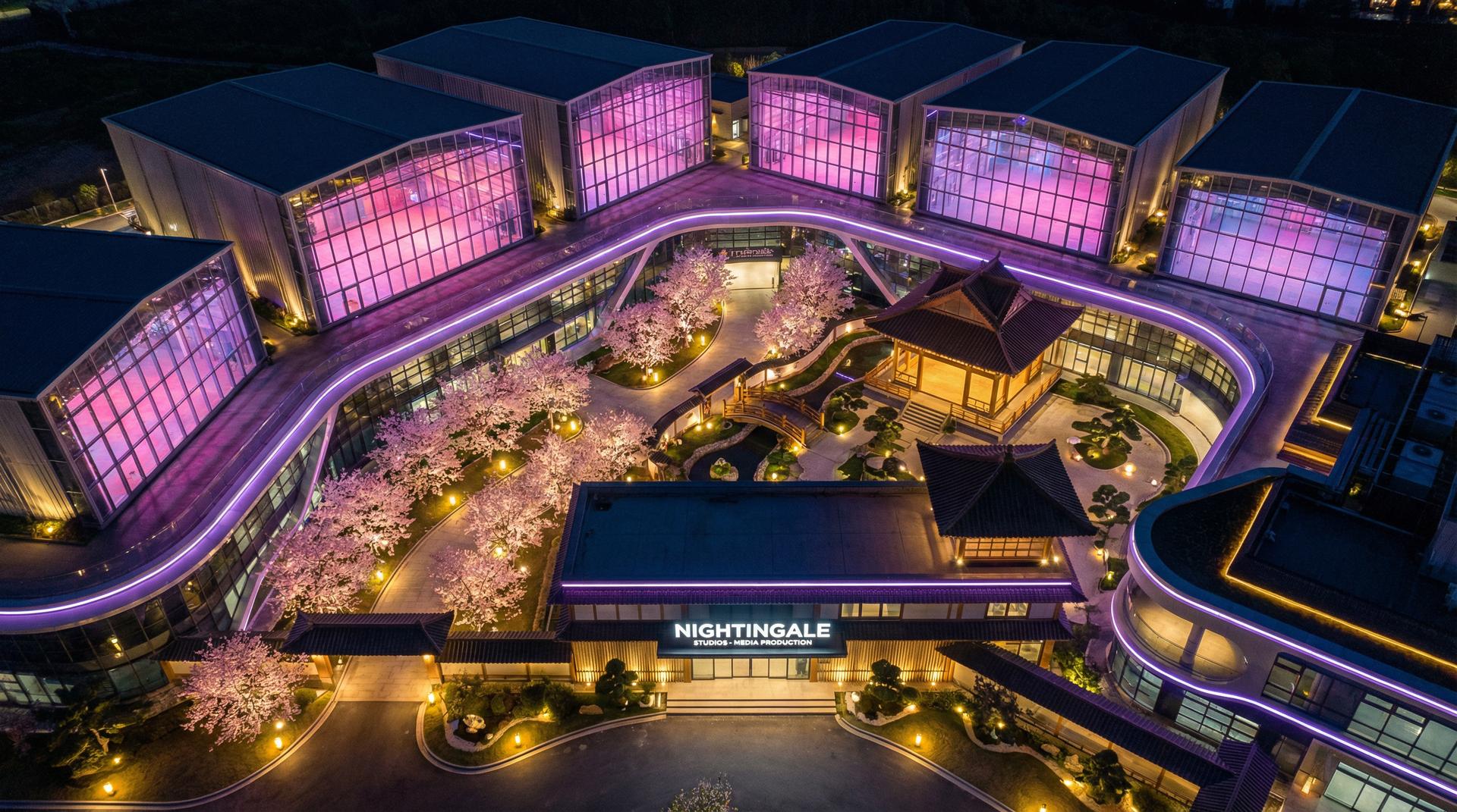 四虎视频传媒基地 - 影视制作基地航拍